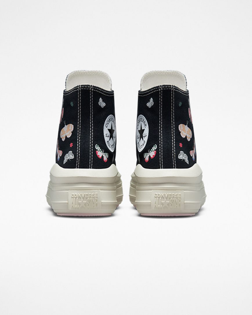 Women's Converse Chuck Taylor All Star Move Butterfly Wings High Top Platform Shoes Black / Pink | AU 65E41F
